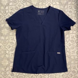 Figs Navy Scrub Top